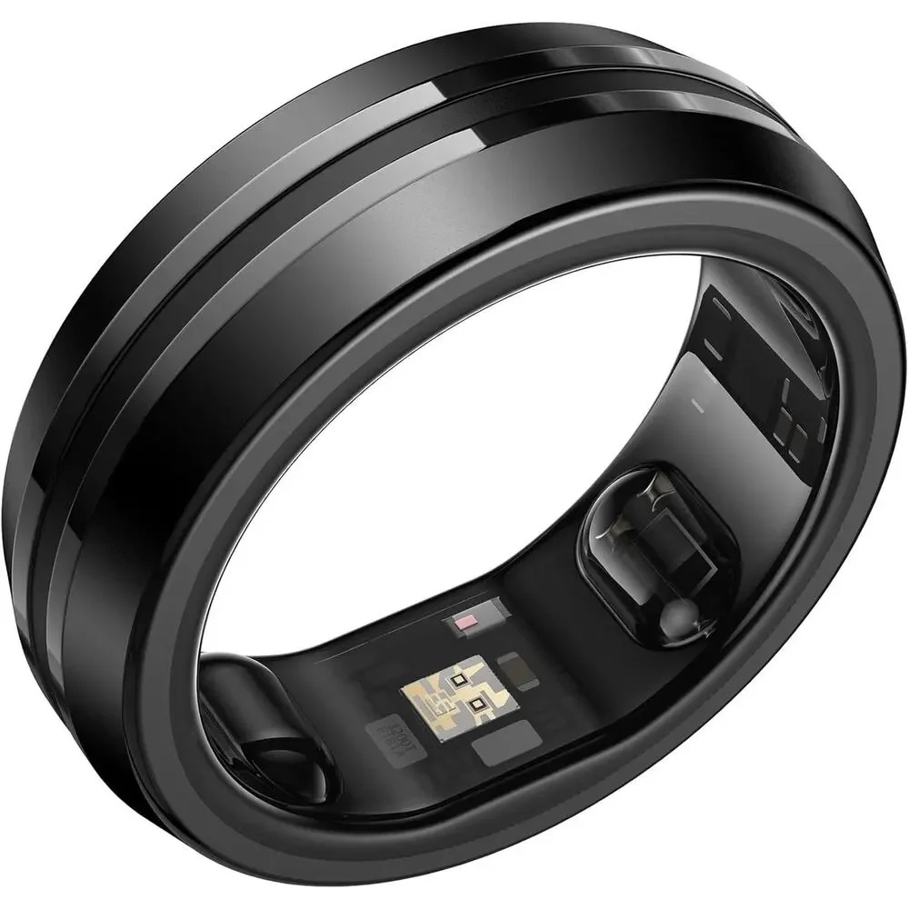 Renpho Lynx Smart Ring Size 8 Black Health Fitness Tracker w/ Charging Case NIB